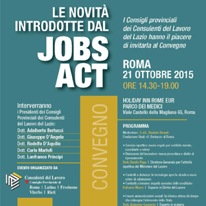 21-10-2015 - LE NOVITA' DEL JOB-ACTS