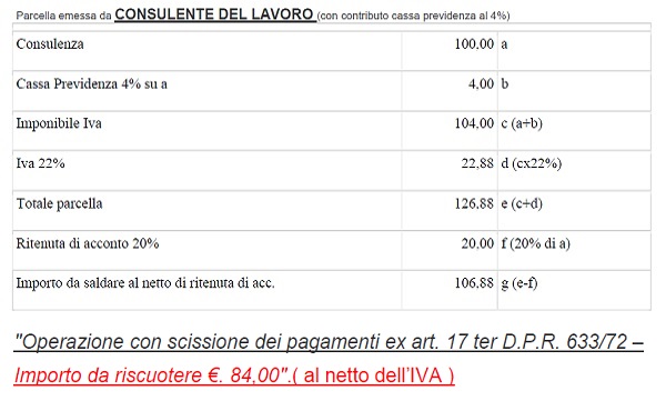 Fattura Split Payment Professionisti